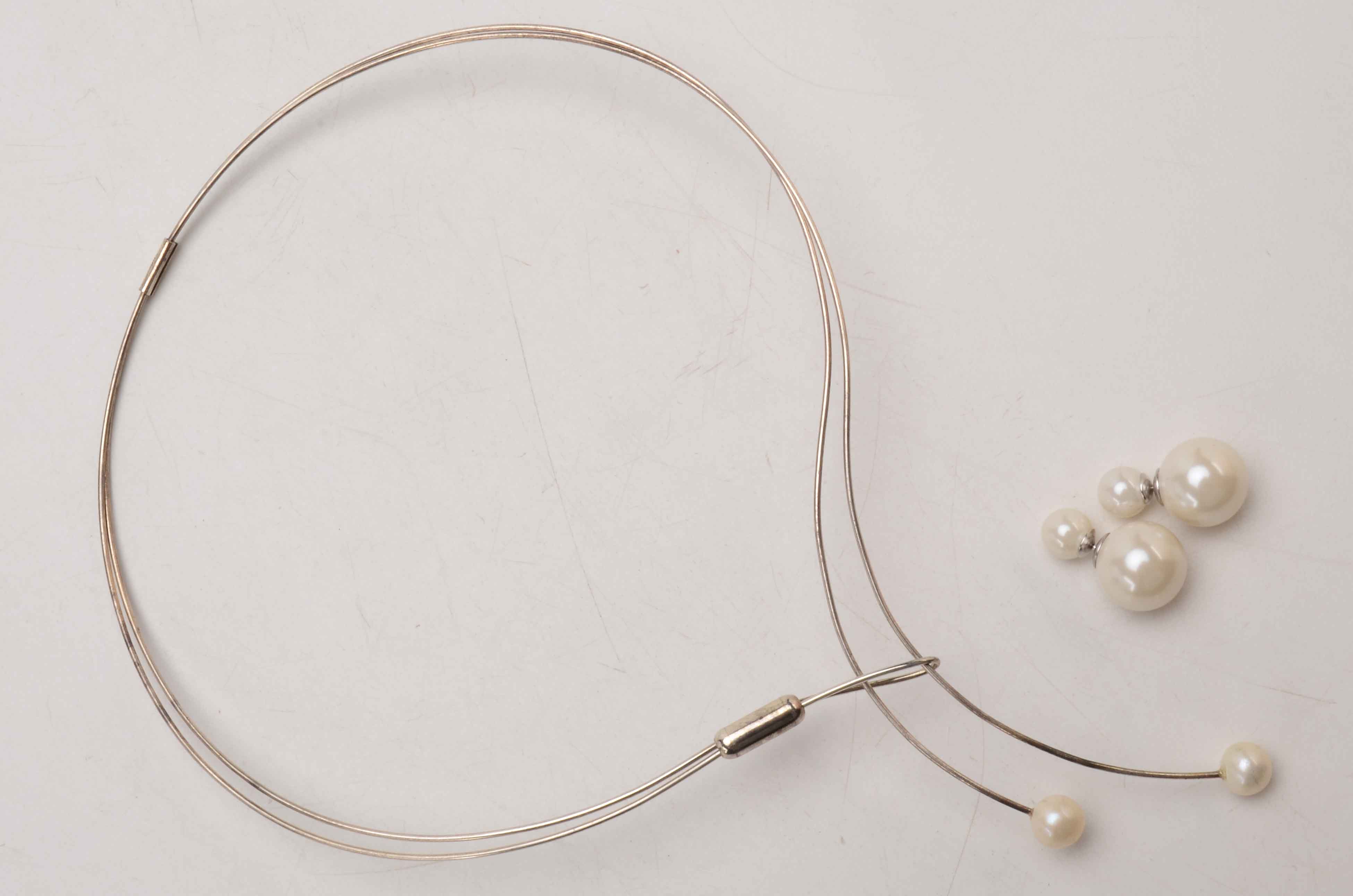 Sterling Druzy Quartz, Moonstone, Peridot and Faux Pearl Jewelry