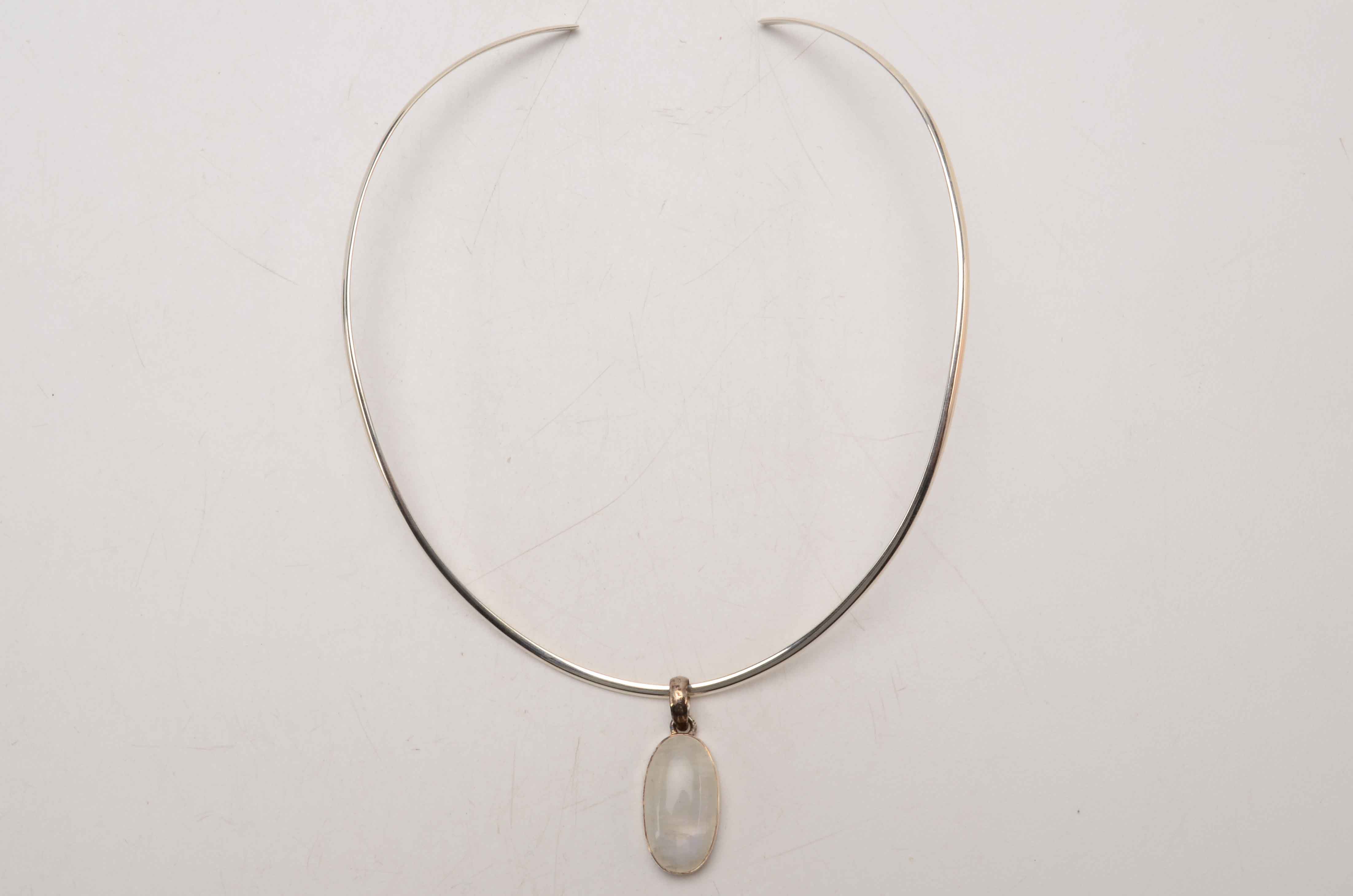 Sterling Druzy Quartz, Moonstone, Peridot and Faux Pearl Jewelry