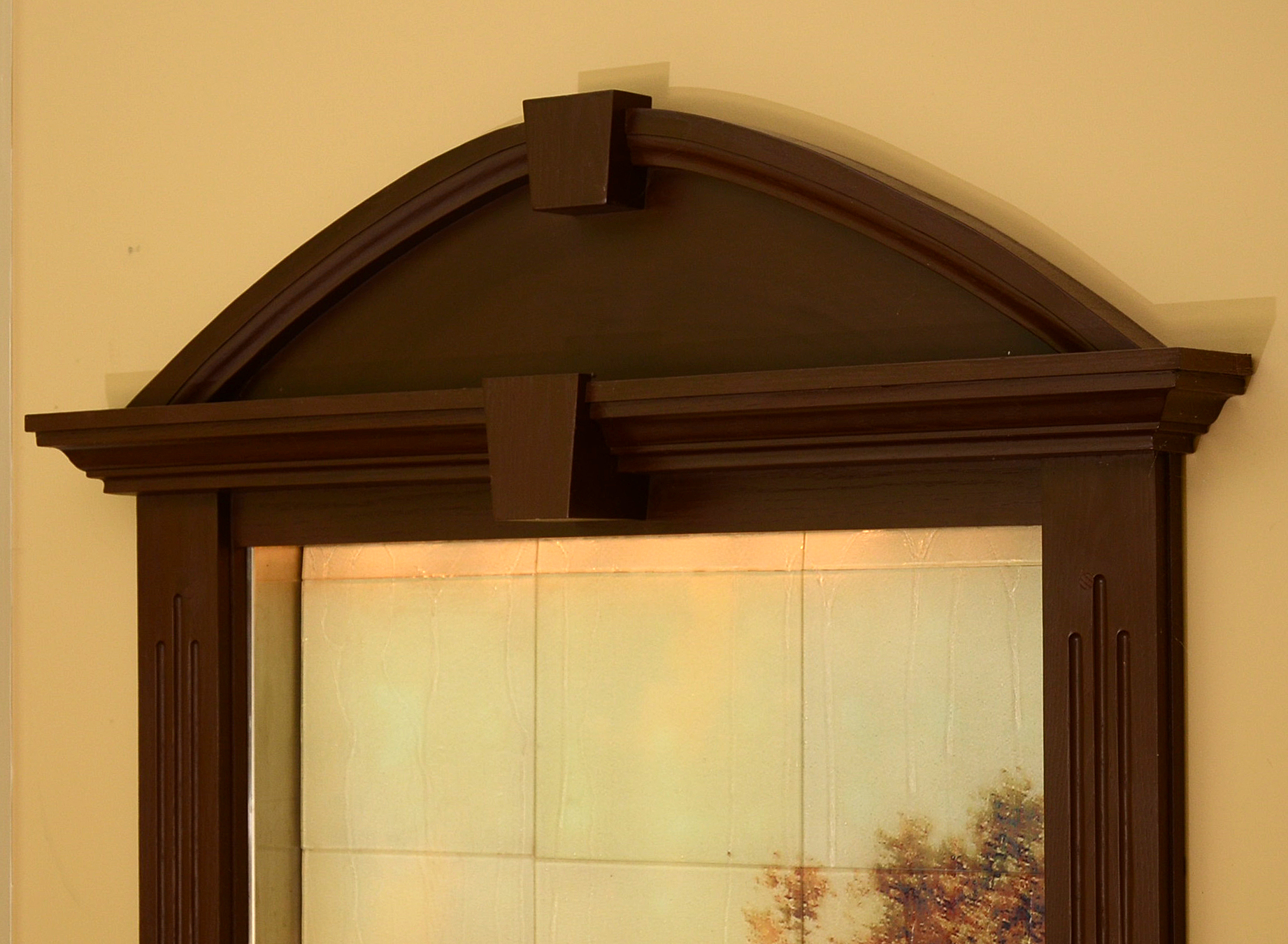 Framed Enameled Glass Wall Fountain