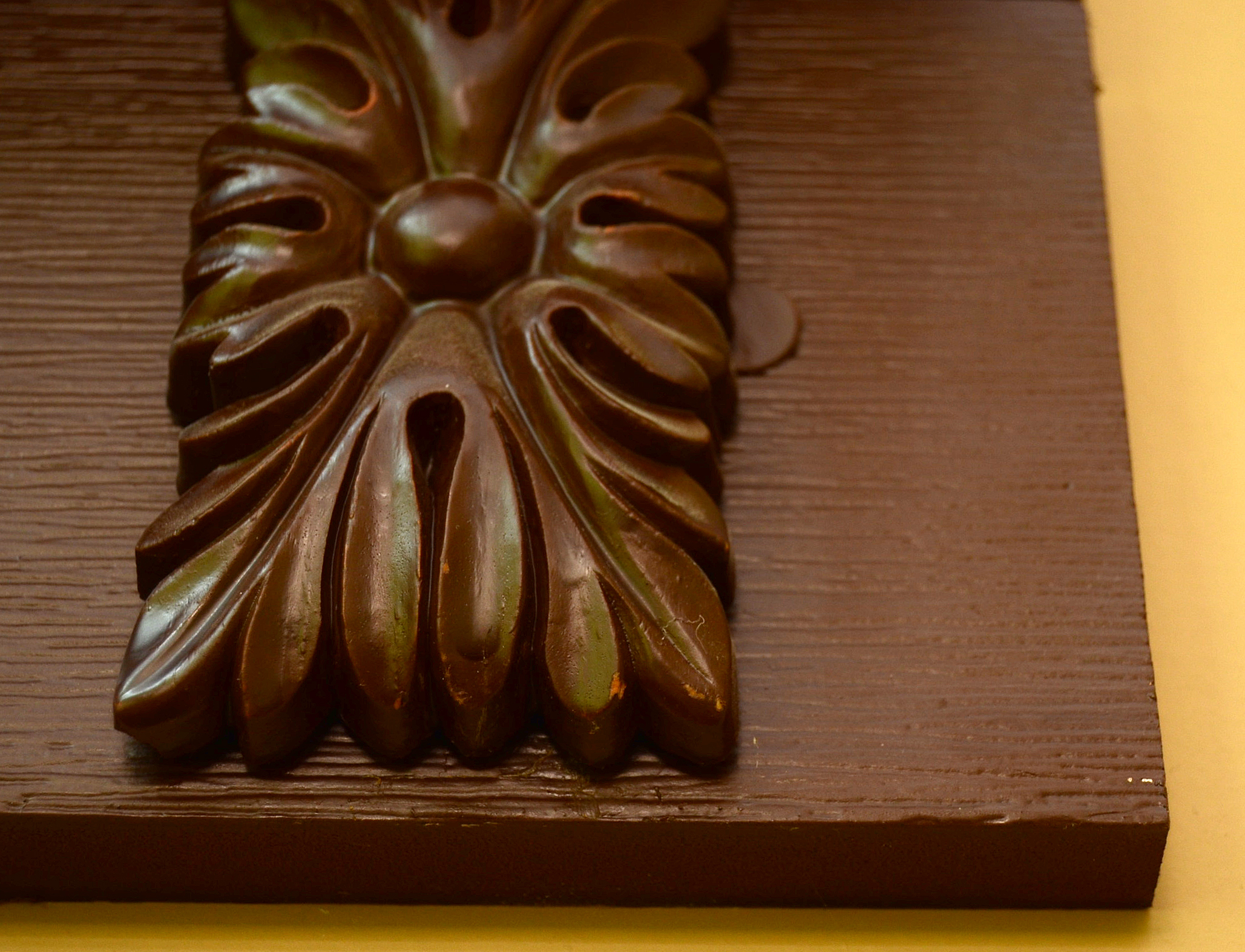 Framed Enameled Glass Wall Fountain