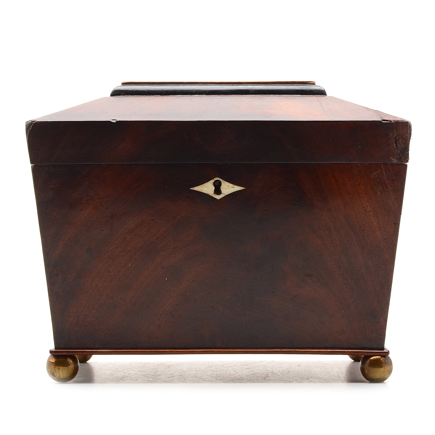 Antique Sarcophagus Form Mahogany Tea Caddy