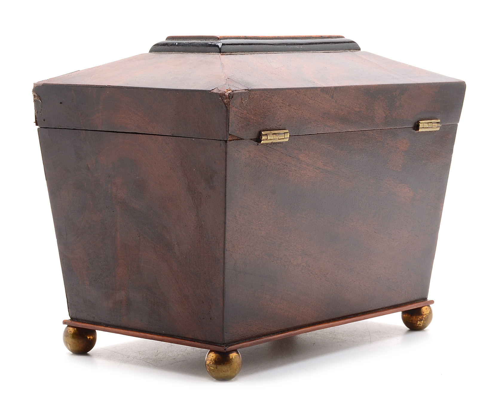 Antique Sarcophagus Form Mahogany Tea Caddy