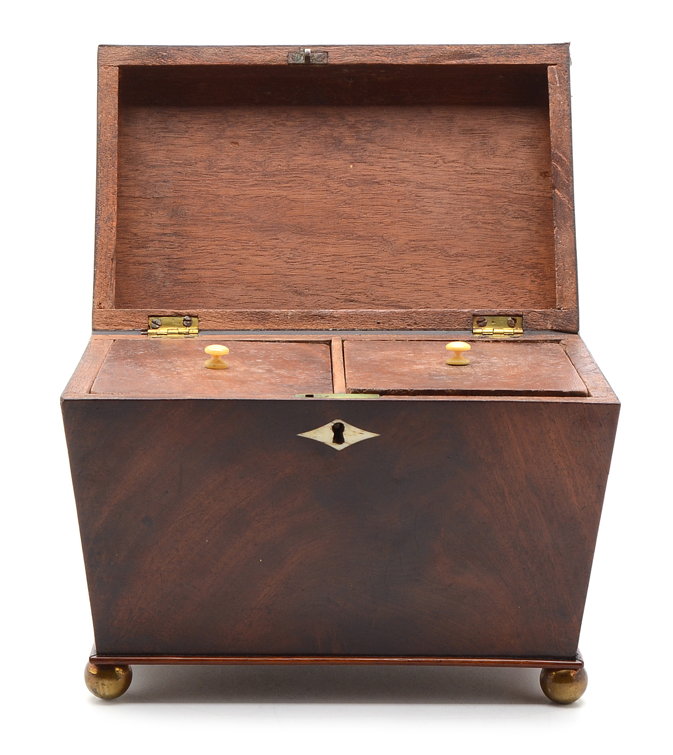 Antique Sarcophagus Form Mahogany Tea Caddy