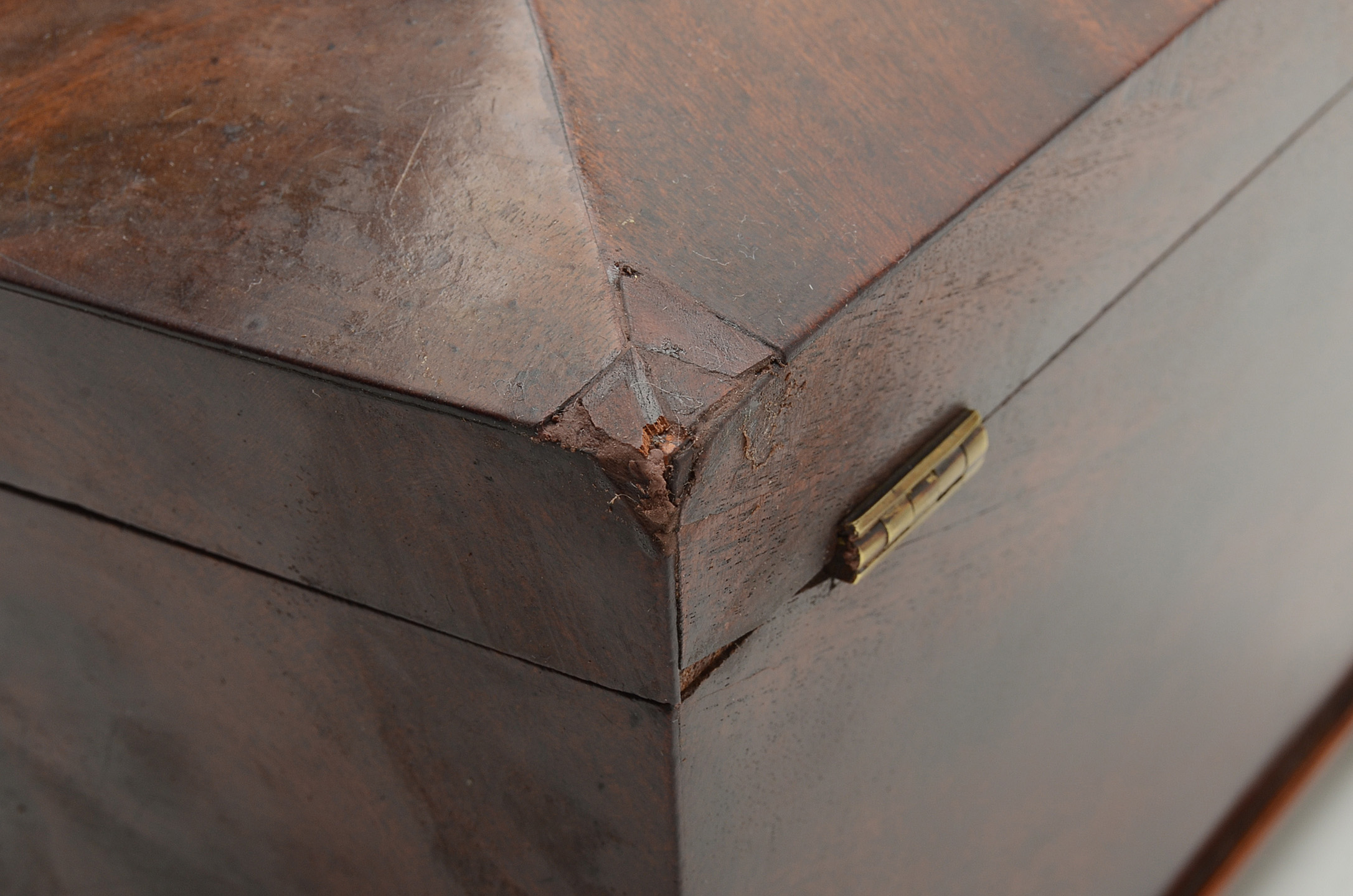 Antique Sarcophagus Form Mahogany Tea Caddy