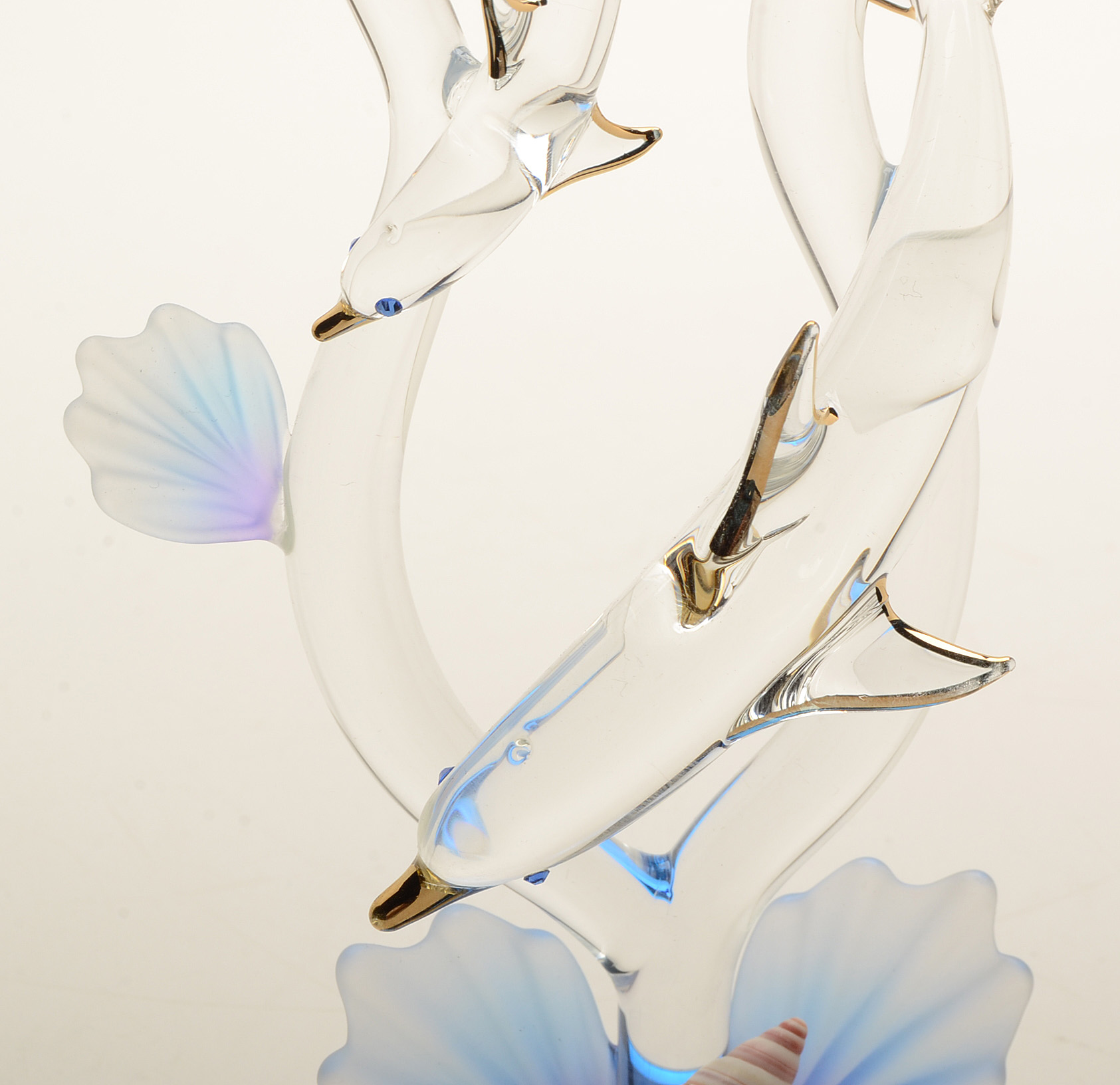 Glass Baron Dolphin and Baby Glass Blown Figurine