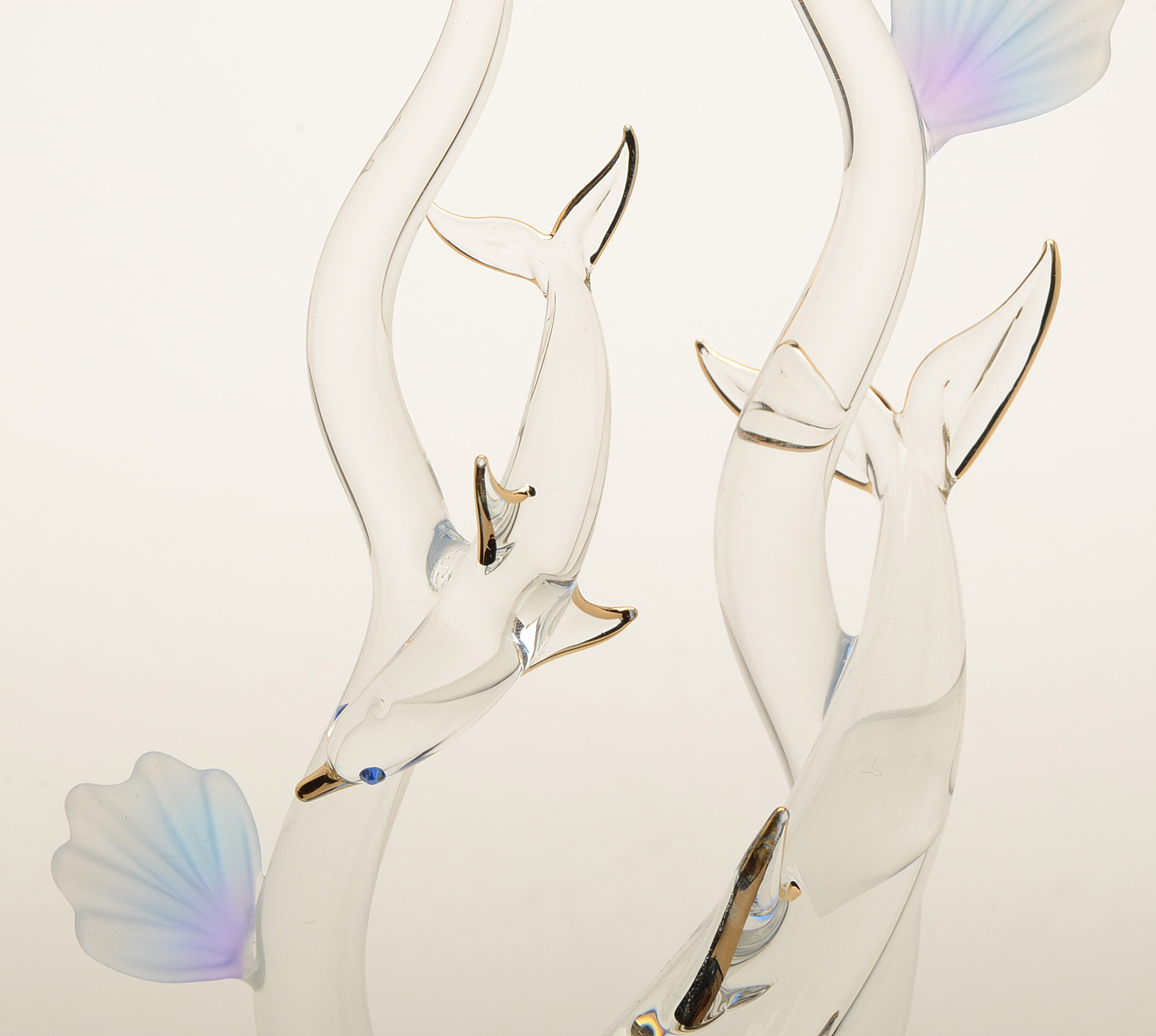 Glass Baron Dolphin and Baby Glass Blown Figurine