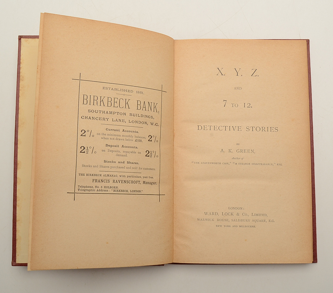 Antique "Detective Stories" by  Anna Katharine Green