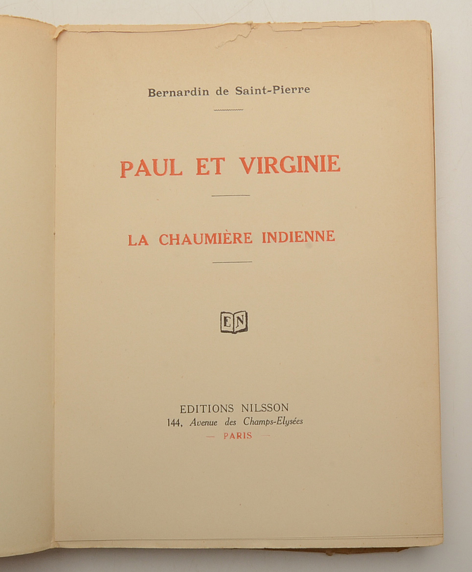 1928 French Langauge "Paul et Virginie" Illustrated