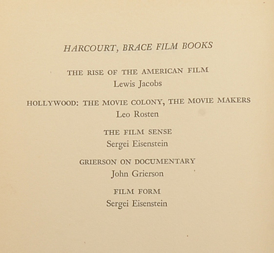 First American Edition Film Theory Books by Sergei Eisenstein