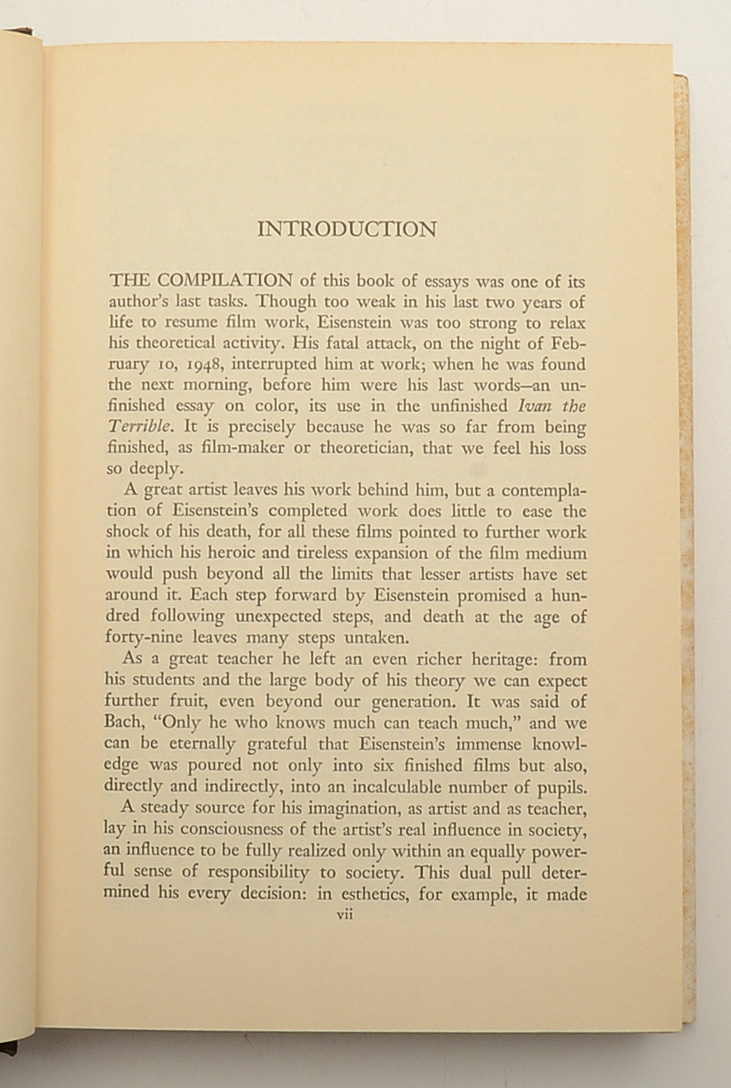 First American Edition Film Theory Books by Sergei Eisenstein