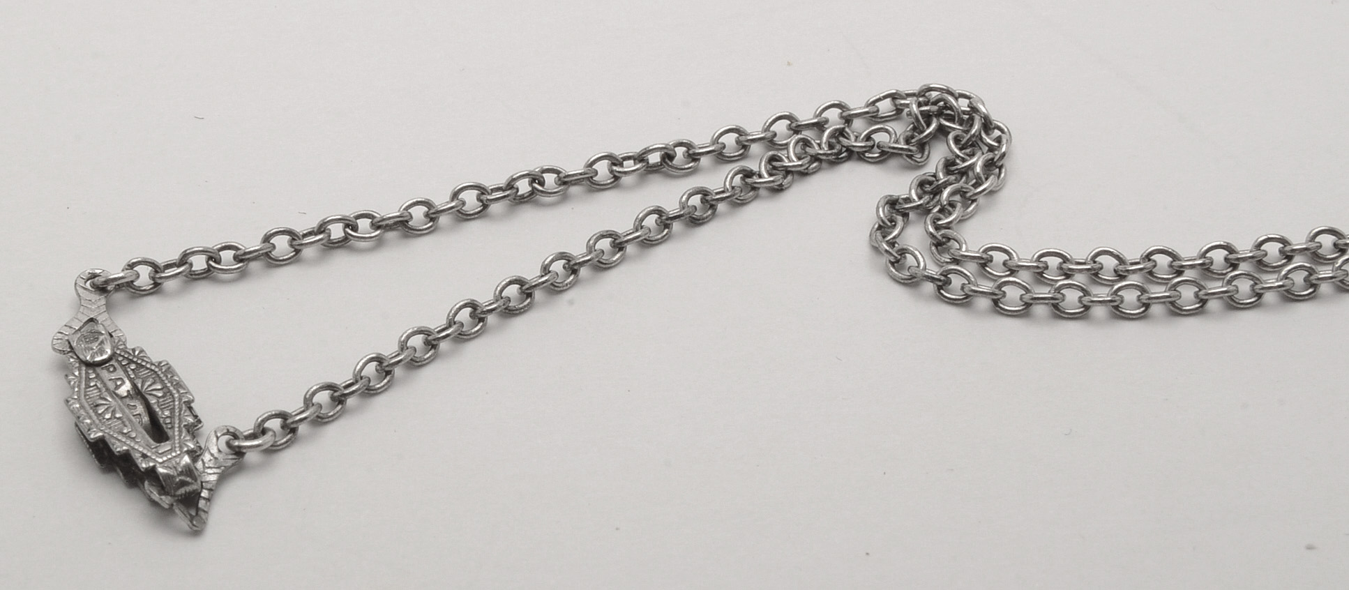 Vintage Sterling Silver Watch Chain Necklace