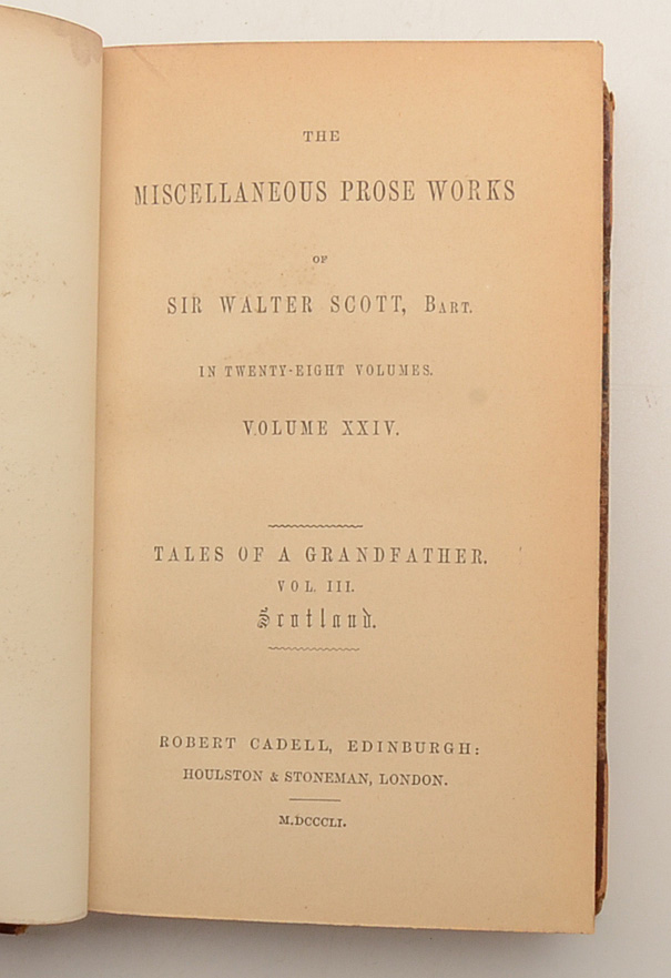 Mid-19th Century "Prose Works of Sir Walter Scott"