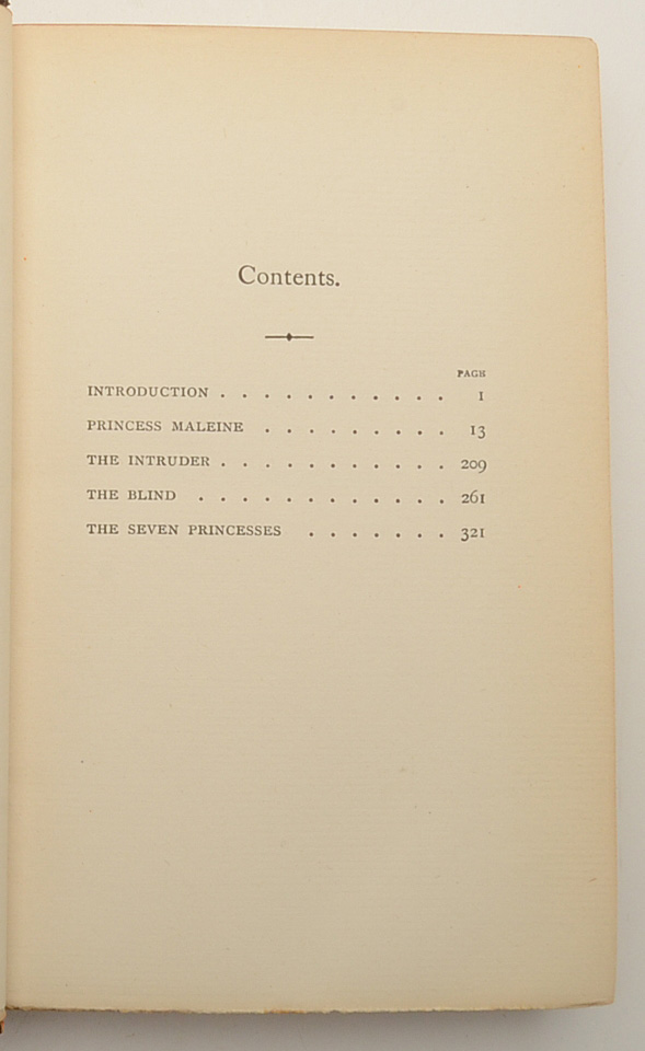 1906 "Plays of Maeterlinck" in Two Volumes