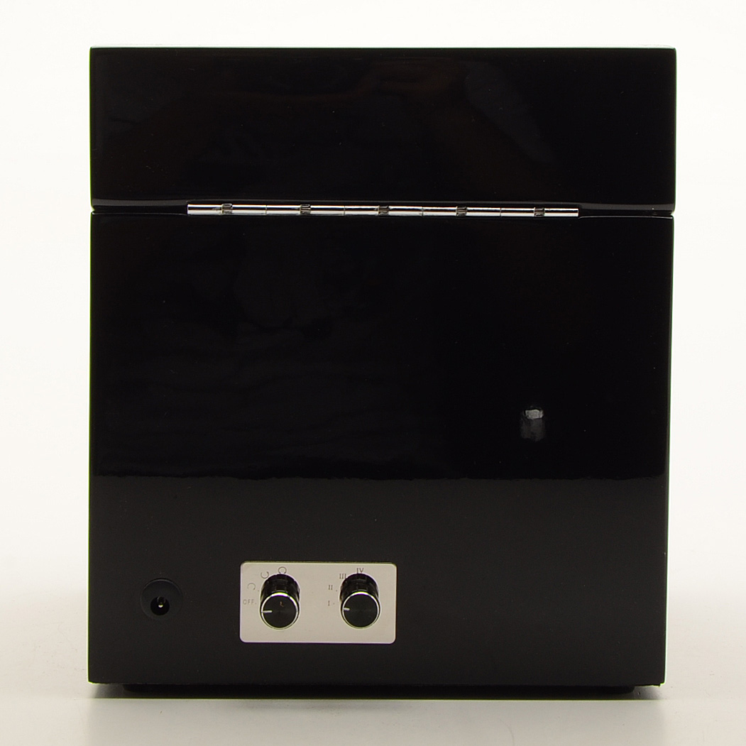 High Gloss Black Finish Dual Watch Winder With Drawer