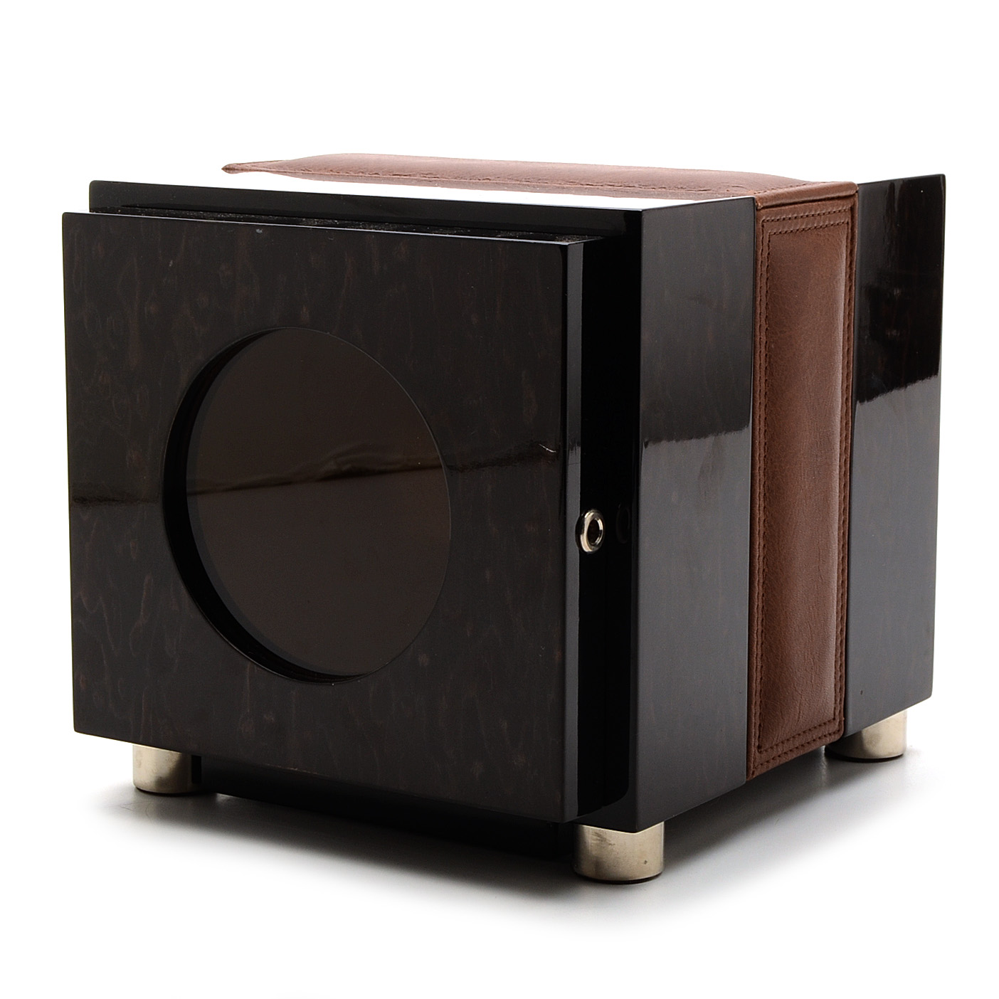 High Gloss Piano Veneered and Genuine Leather Single Watch Winder