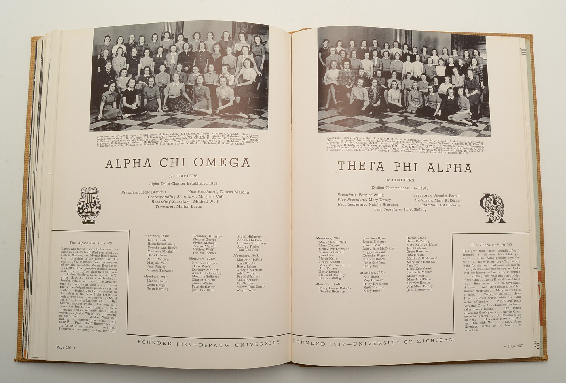 Vintage 1940 "University of Cincinnati Year Book"
