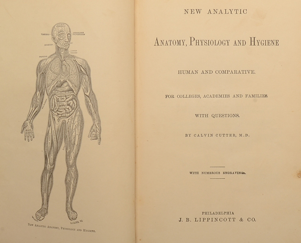 Pair of Antique Anatomy Books by Calvin Cutter MD