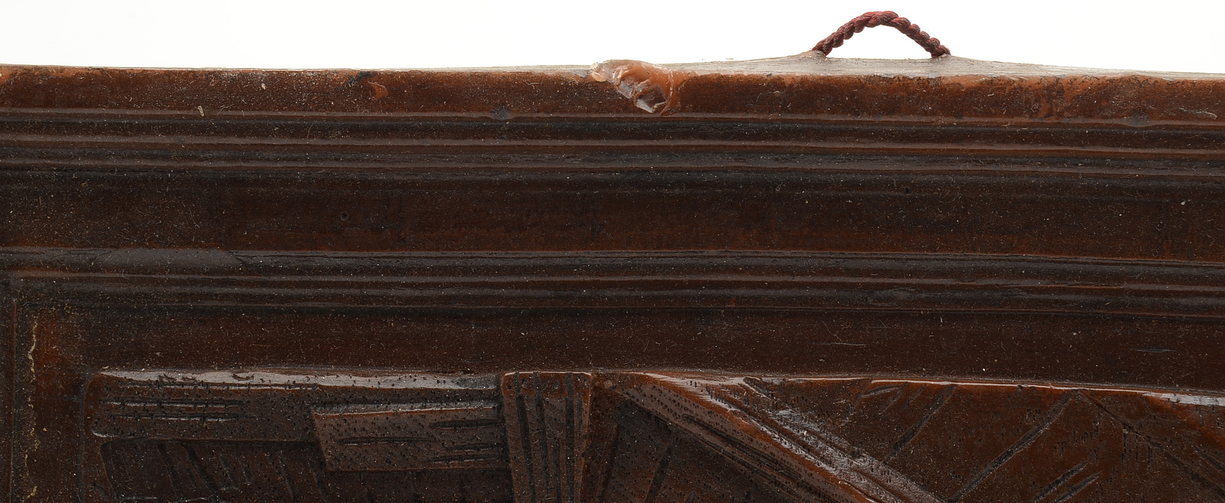 Vintage Painted Wax in Relief Panel