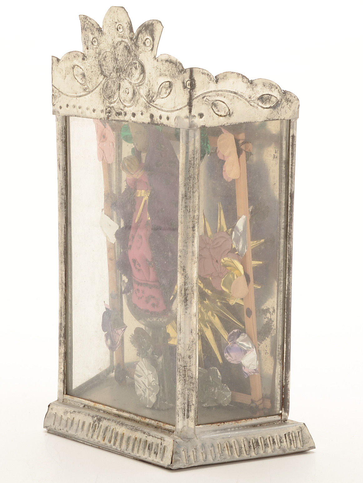 Mexican Folk Art "Virgin of Guadalupe" Santos Shrine Figurine