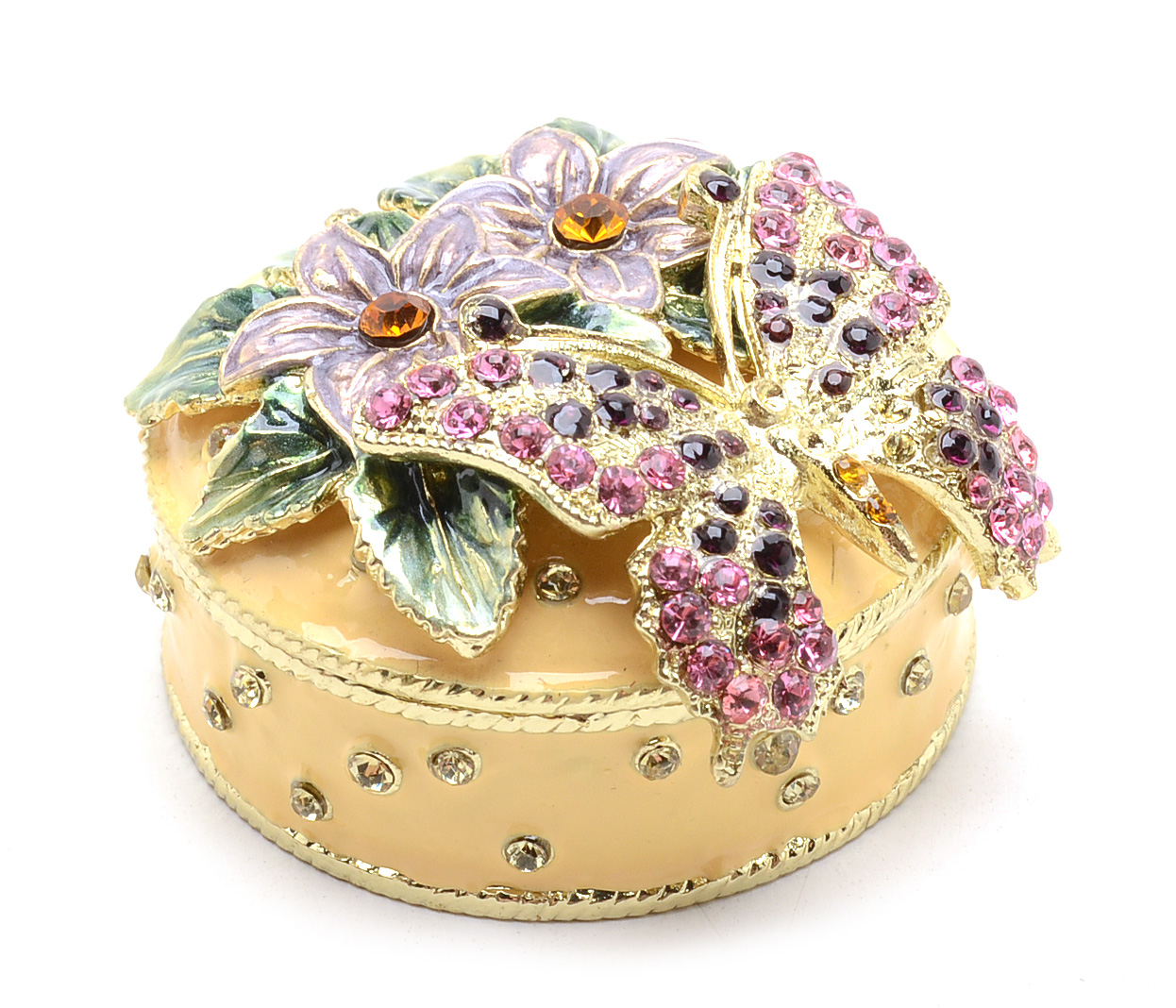 Three Trinket Boxes With Matching Necklace