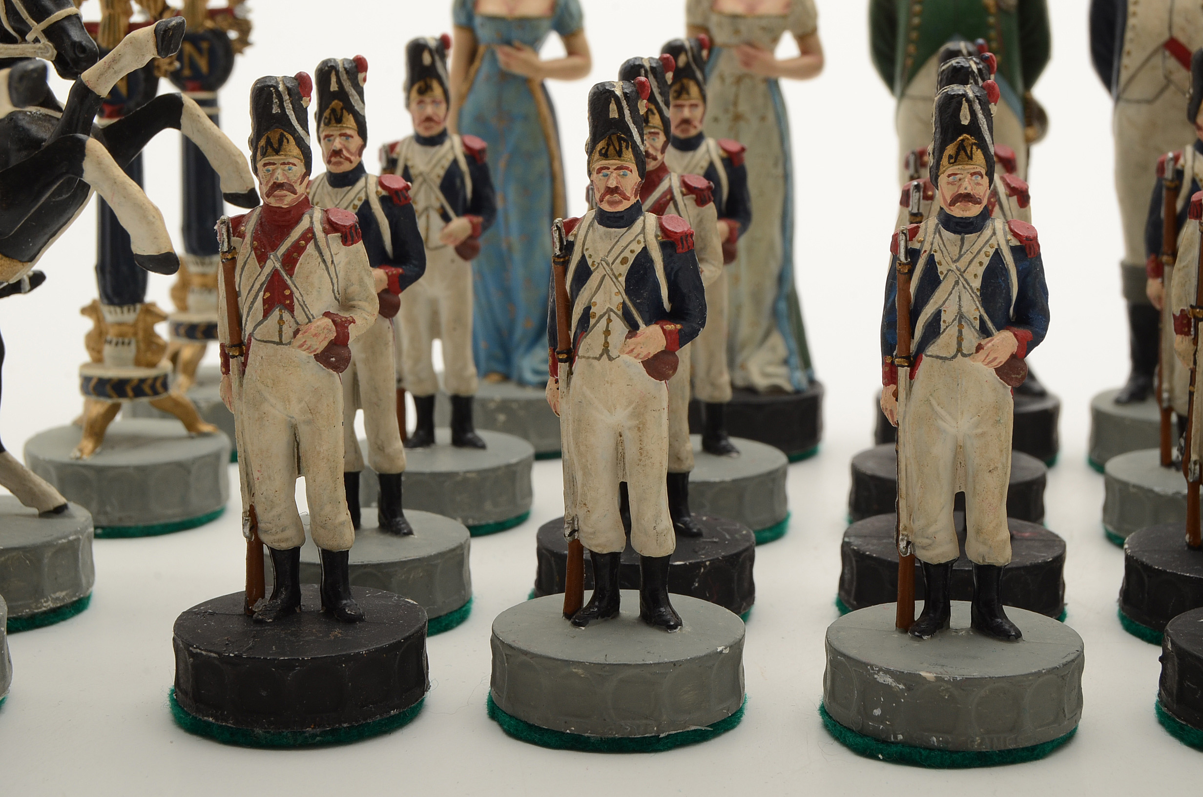 Hand Painted Napoleonic Wars Themed Chess Pieces