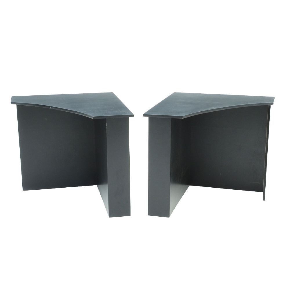 Two Black Laminate Corner Tables