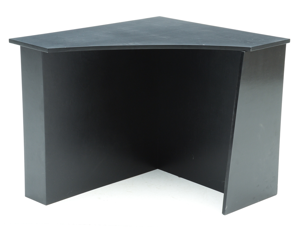 Two Black Laminate Corner Tables