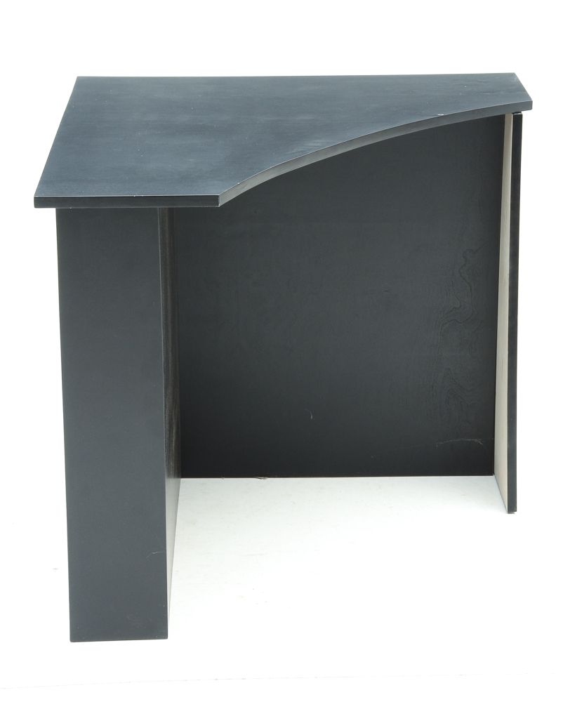 Two Black Laminate Corner Tables