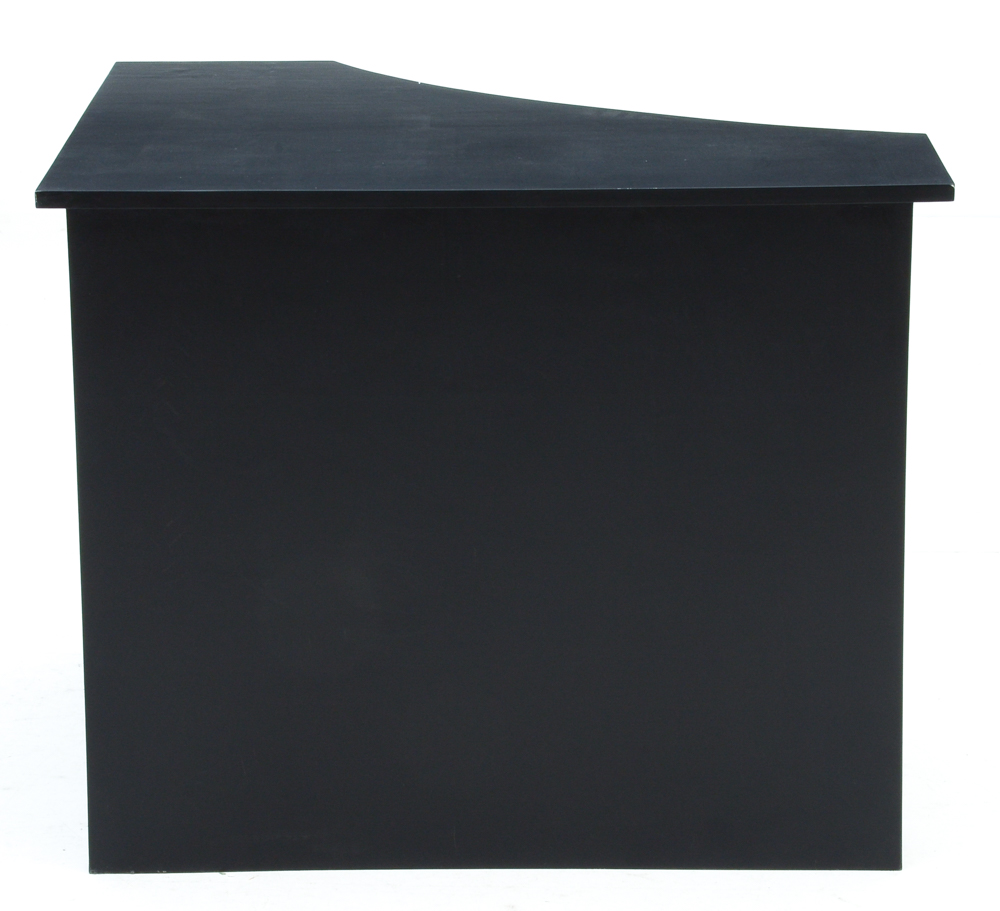 Two Black Laminate Corner Tables