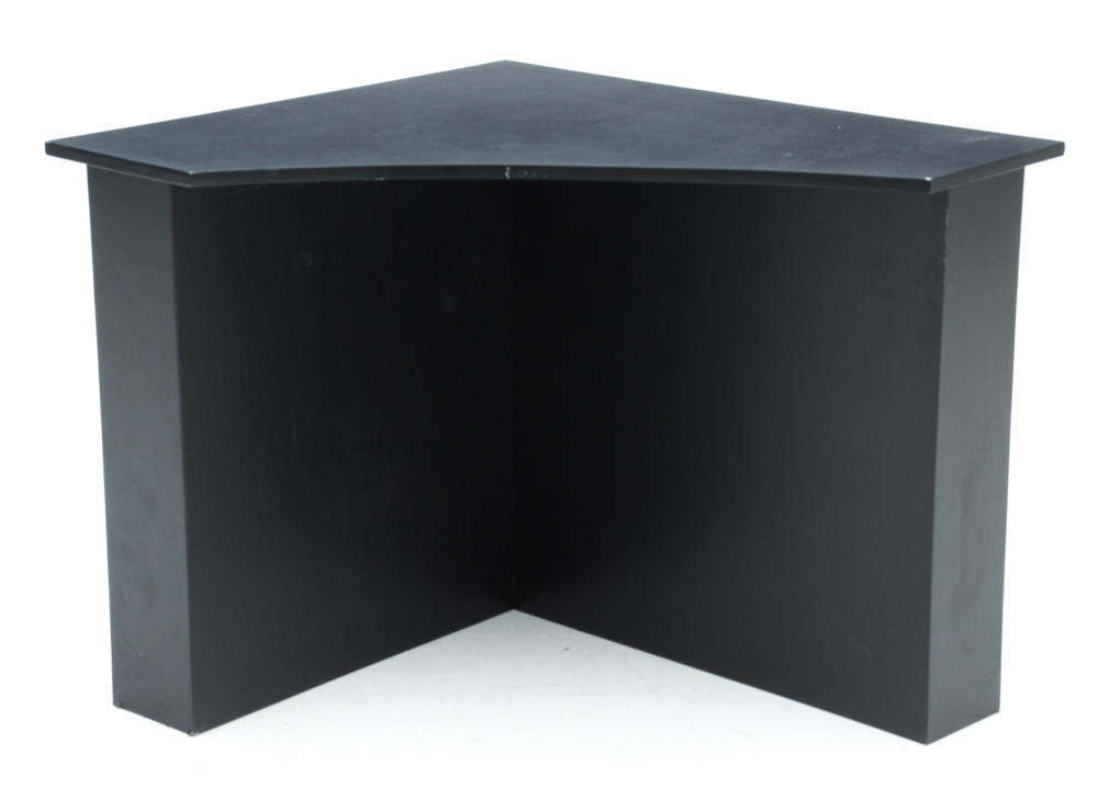 Two Black Laminate Corner Tables
