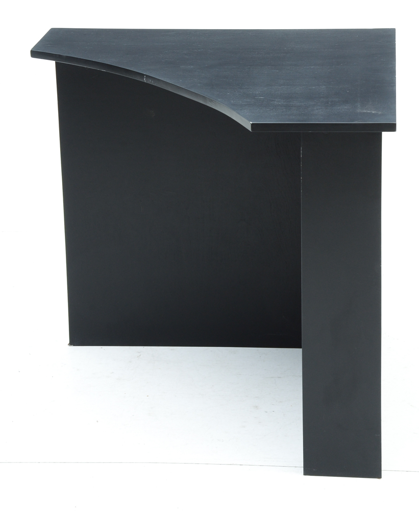 Two Black Laminate Corner Tables