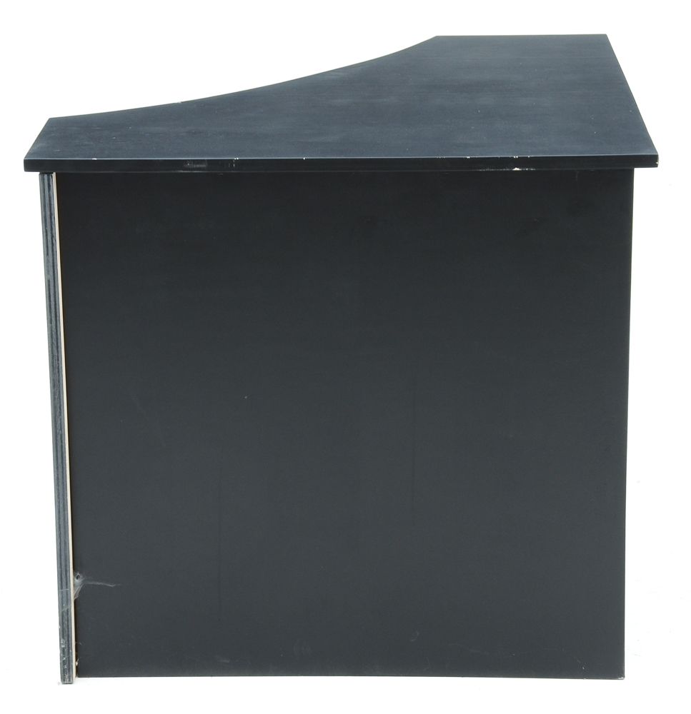 Two Black Laminate Corner Tables