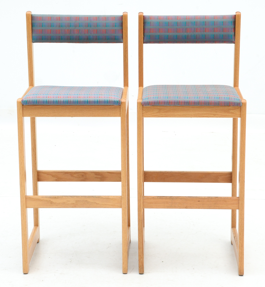 Upholstered Oak Stools