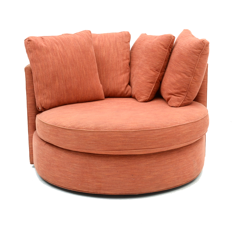 Arhaus "Lowden" Upholstered Round Swivel Chair