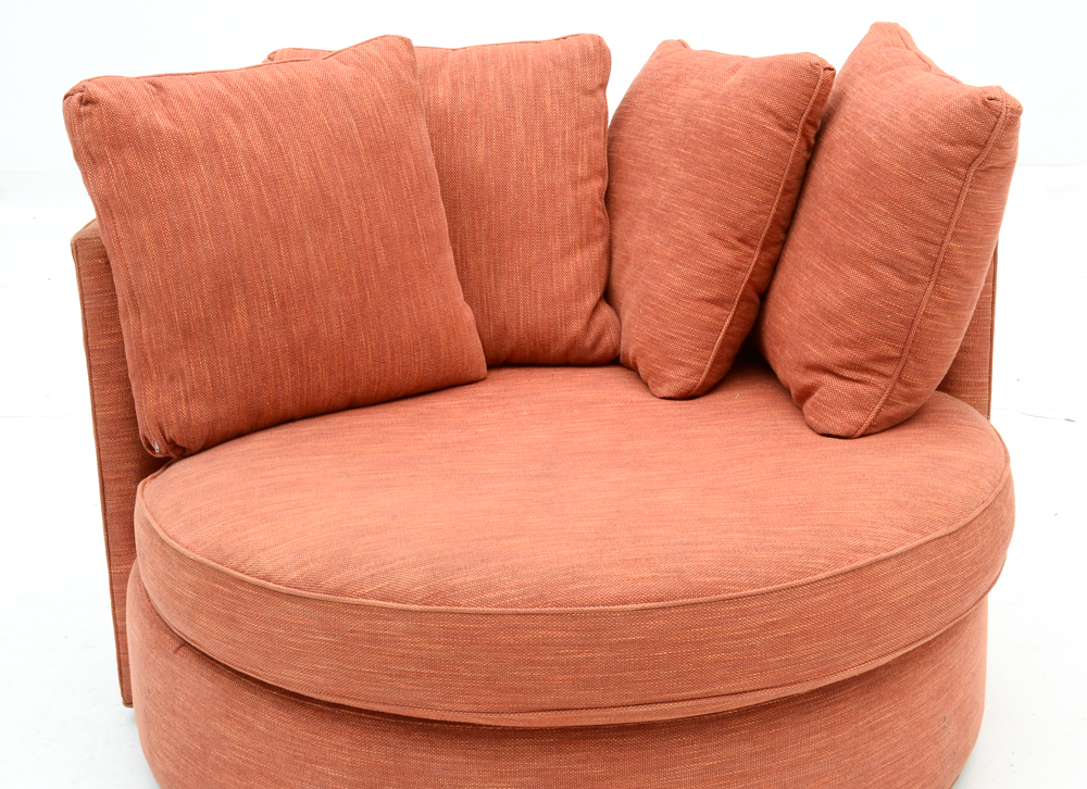 Arhaus "Lowden" Upholstered Round Swivel Chair