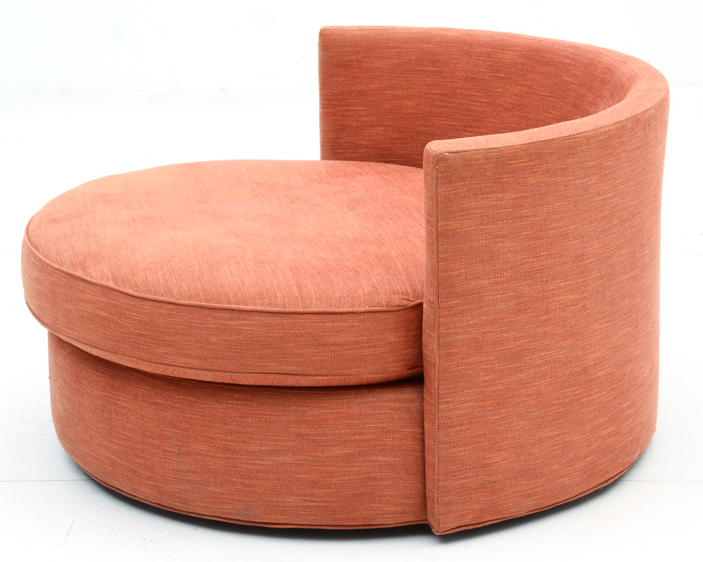 Arhaus "Lowden" Upholstered Round Swivel Chair