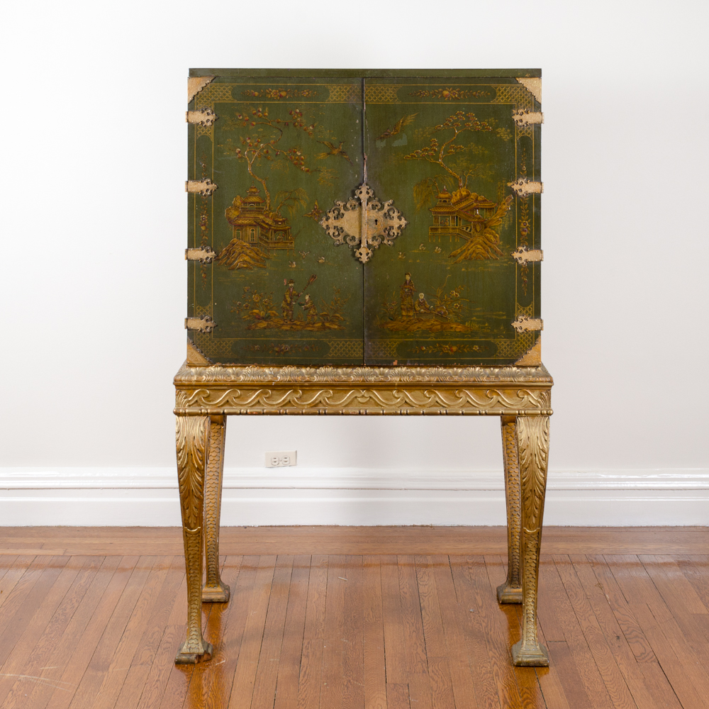 Vintage Asian Inspired Chest on Stand