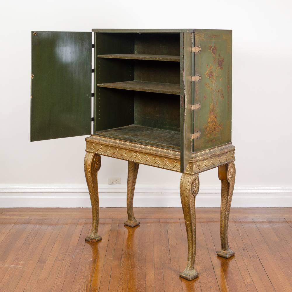 Vintage Asian Inspired Chest on Stand