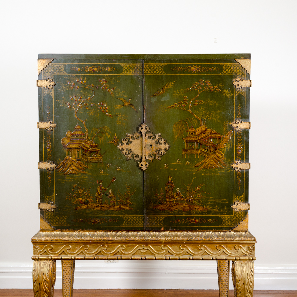 Vintage Asian Inspired Chest on Stand