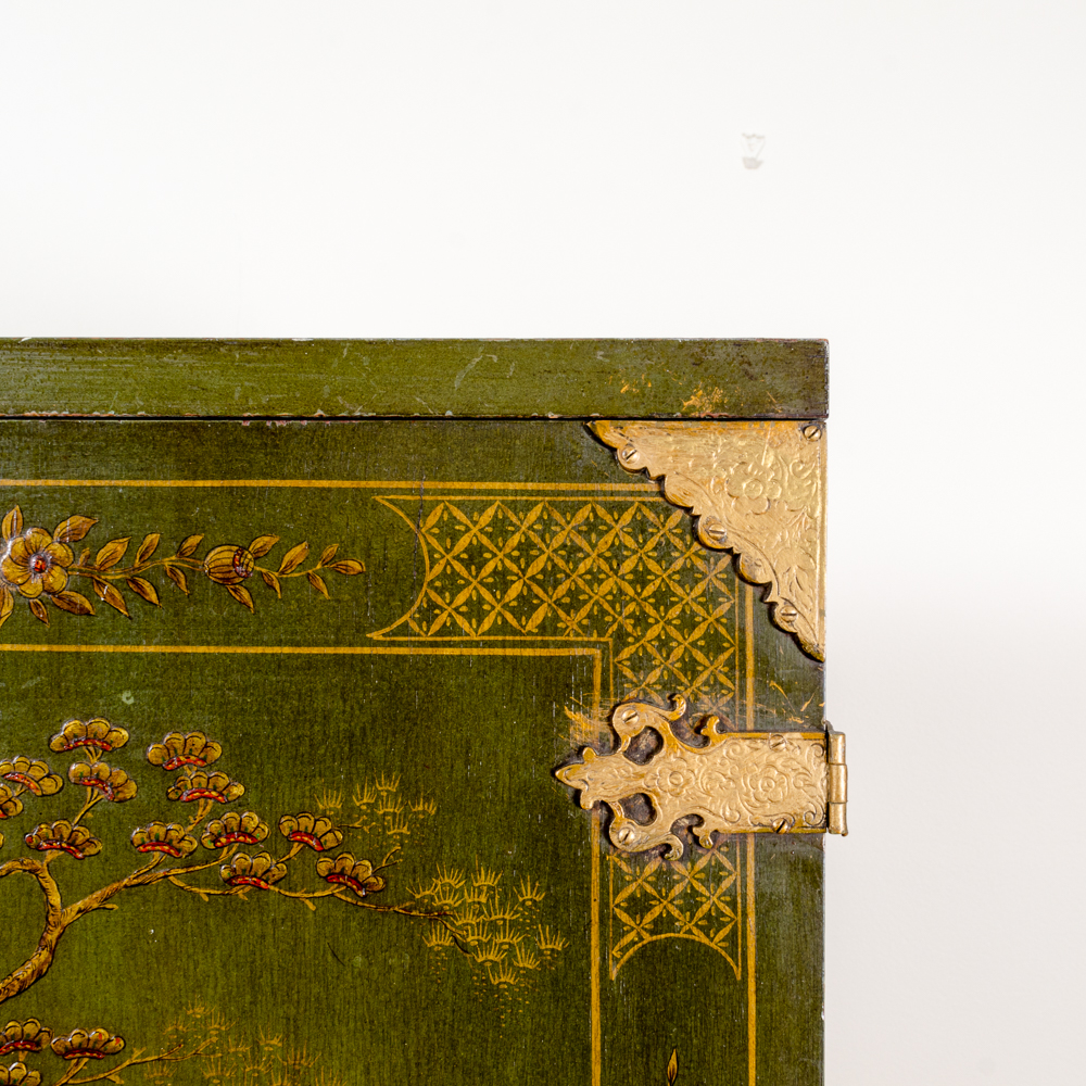 Vintage Asian Inspired Chest on Stand