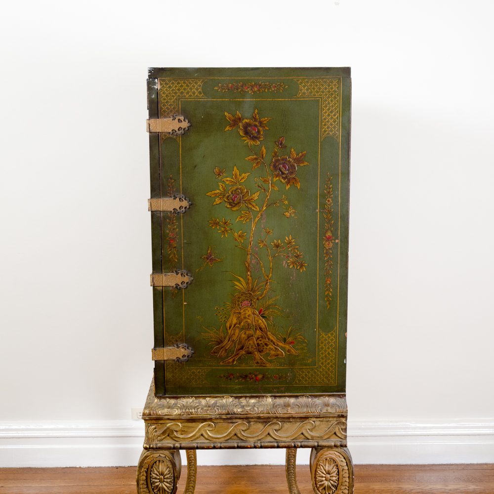 Vintage Asian Inspired Chest on Stand