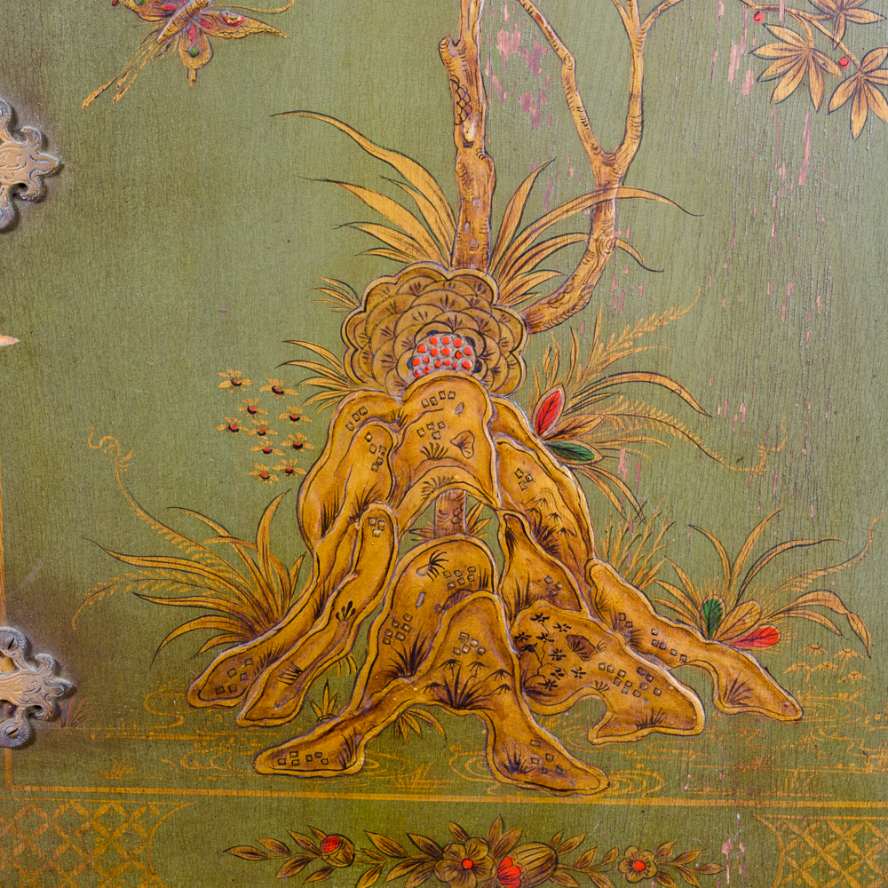 Vintage Asian Inspired Chest on Stand