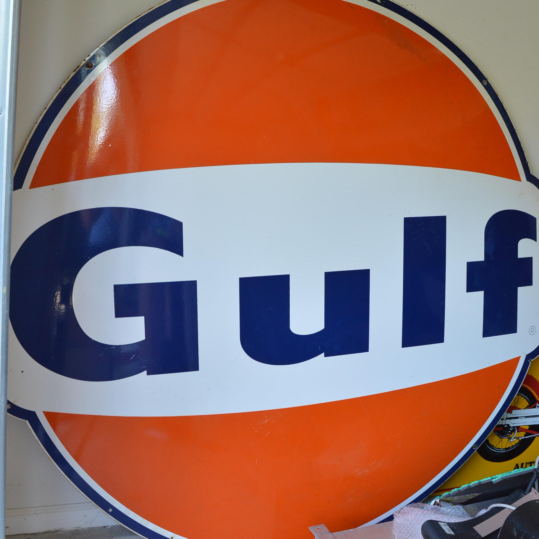 Porcelain Gulf Sign