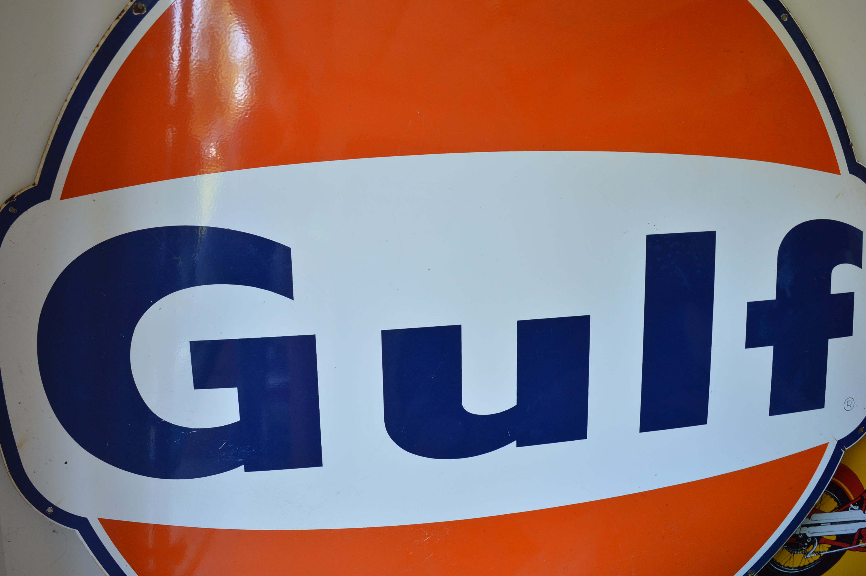 Porcelain Gulf Sign