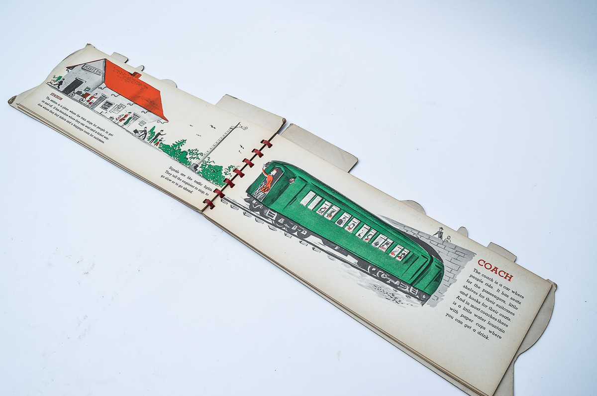 Vintage 1946 Children's Book "The Train Book; Big Pictures & Little Stories for Children" by Jeffrey Victor