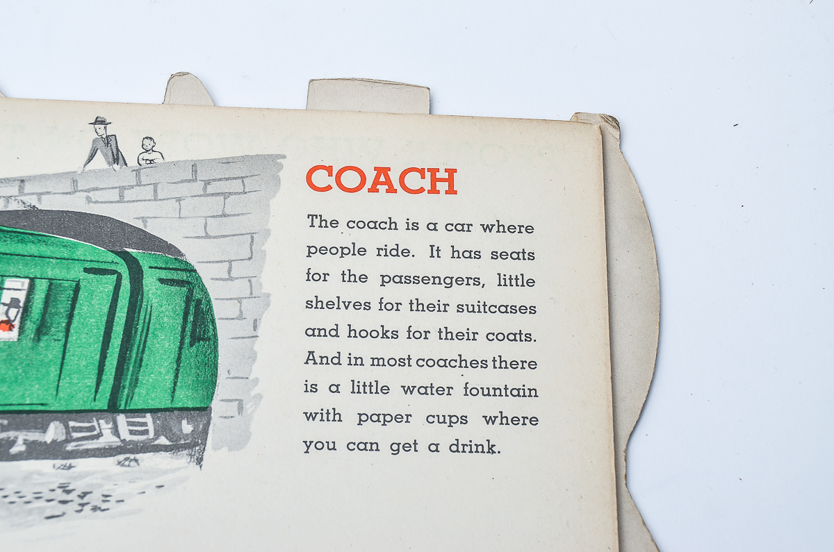 Vintage 1946 Children's Book "The Train Book; Big Pictures & Little Stories for Children" by Jeffrey Victor