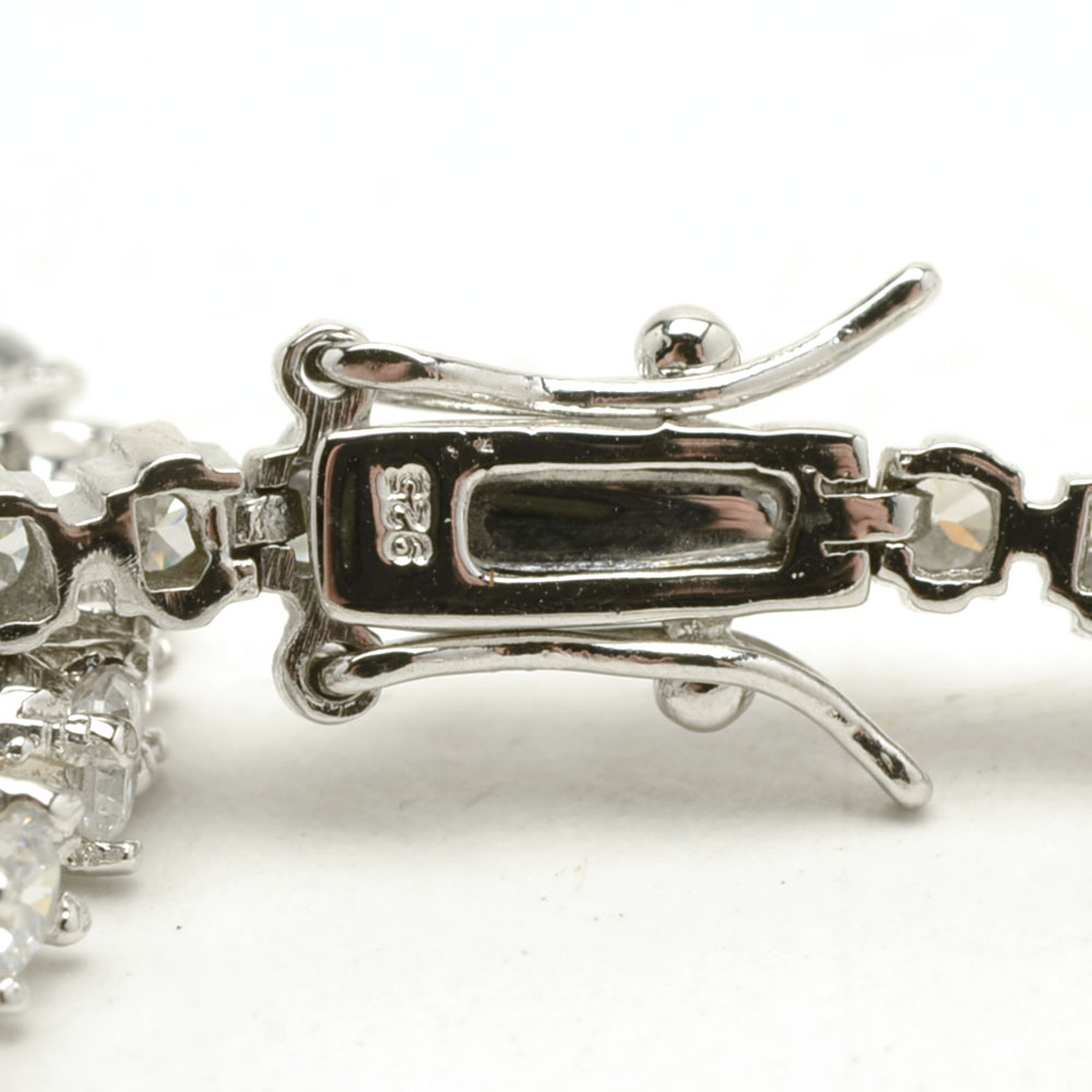 Sterling Silver Jewelry with Cubic Zirconia and Faux Pearls