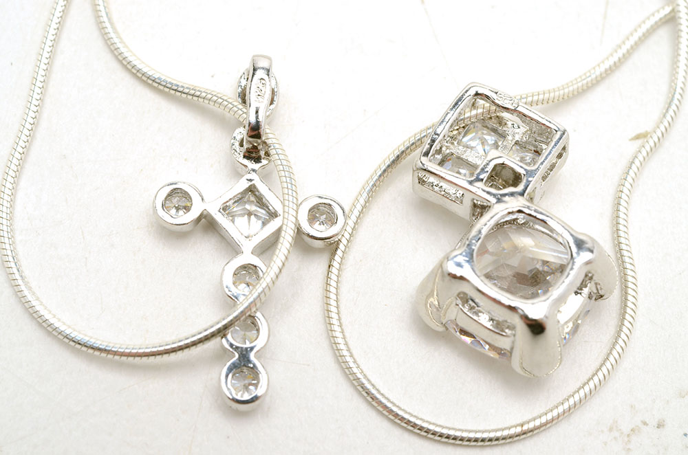 Sterling Silver Jewelry with Cubic Zirconia and Faux Pearls