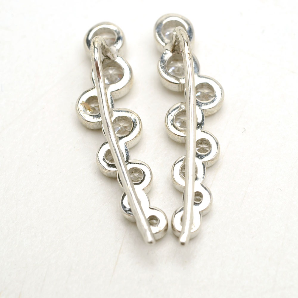 Sterling Silver Jewelry with Cubic Zirconia and Faux Pearls