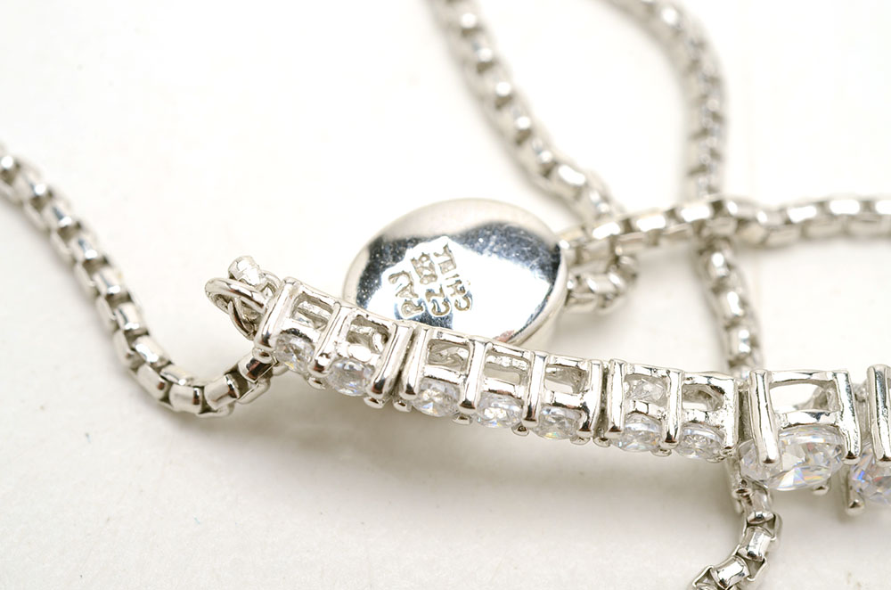 Sterling Silver Jewelry with Cubic Zirconia and Faux Pearls